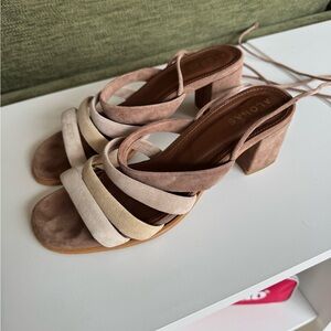 ALOHAS Women's Multi-Tone Heels - Brown and Cream